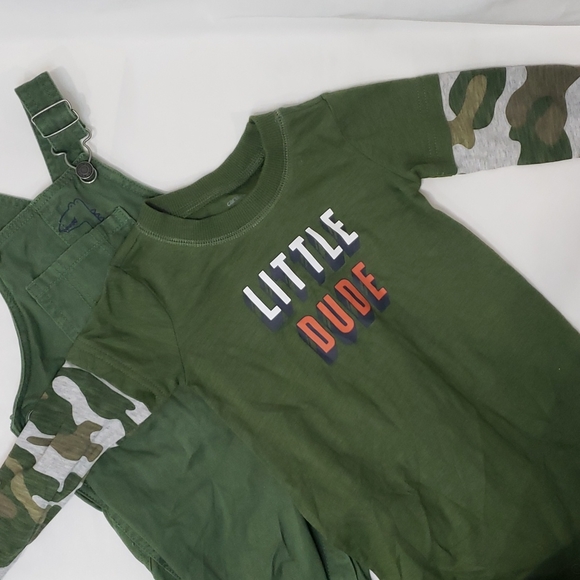 *SOLD* 5/$30 CARTER'S NWT Footless Sleeper and Denim Overalls Dino Little Dude - Picture 2 of 6